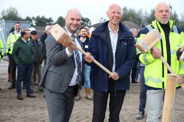 Zevenhuizen, Netherlands- Oktober 26th, 2023 - Start of construction of a transformer station in Zevenhuizen by Liander, Stedin and Tennet to prevent further congestion on the electricity grid of Zuidplas and Gouda and for construction of new village