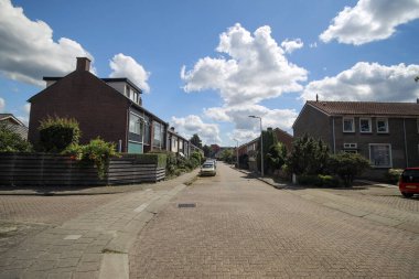 Hollanda 'daki Nieuwerkerk aan den IJssel' in eski köyünün evleri ve sokakları