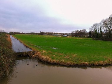 Fields in the Zuidplaspolder at Nieuwerkerk where municipality Zuidplas planned a refugee Shelter in future clipart