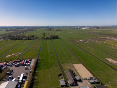 Fields of the newly built village of Cortelande in the Zuidplaspolder in the Netherlands