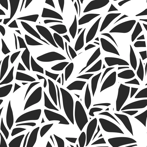Μαύρο Και Λευκό Λουλουδάτο Σχέδιο Χωρίς Ραφές Φύλλα Κοπή Κοσμημάτων — Διανυσματικό Αρχείο