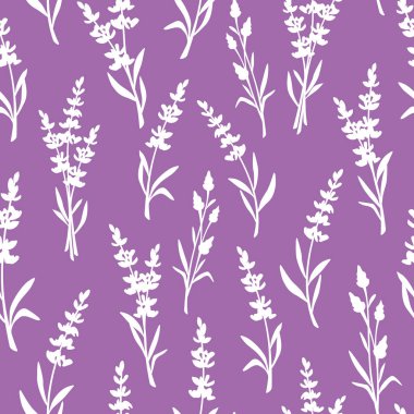 Lavanta çiçekli kusursuz çiçek deseni. Vektör çiçek izi