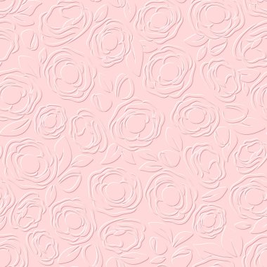 Kusursuz kabartma çiçek deseni. Çiçekli pembe çiçek deseni. Vektör çiçek izi