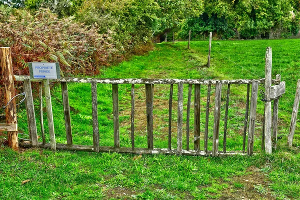 Allaire France October 2022 Private Property Sign Path — 스톡 사진