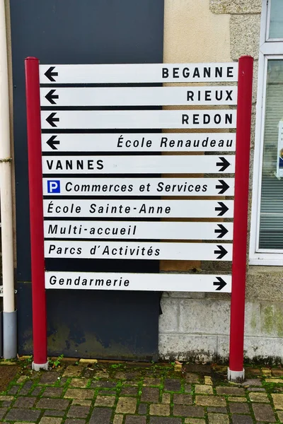 Allaire Fransa Ekim 2022 Eski Köyde Yol Tabelası — Stok fotoğraf