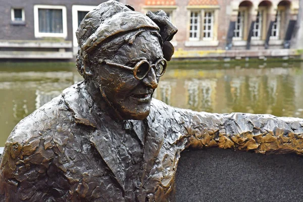 Amsterdam Netherlands May 2022 Sculpture Old Woman Touristy City Centre — Foto Stock