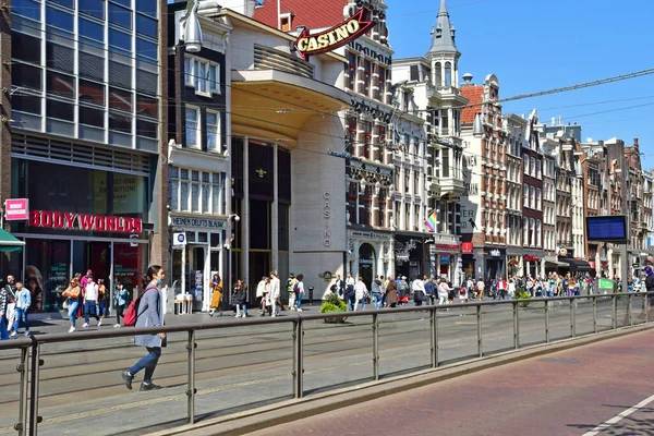 Amsterdam Netherlands May 2022 Damrak Touristy City Centre — Photo