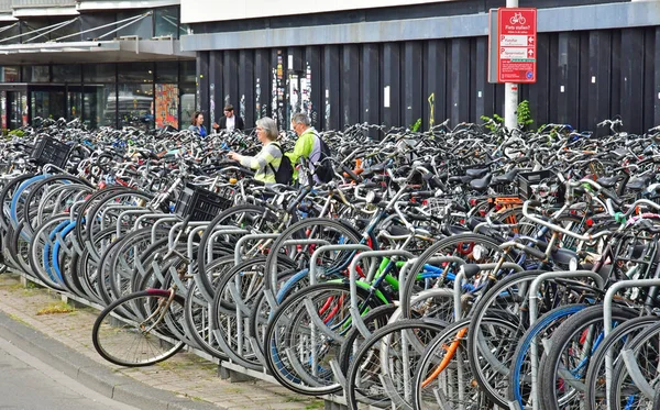 Amsterdam Netherlands May 2022 Bicycle Park Touristy City Centre — Fotografie, imagine de stoc