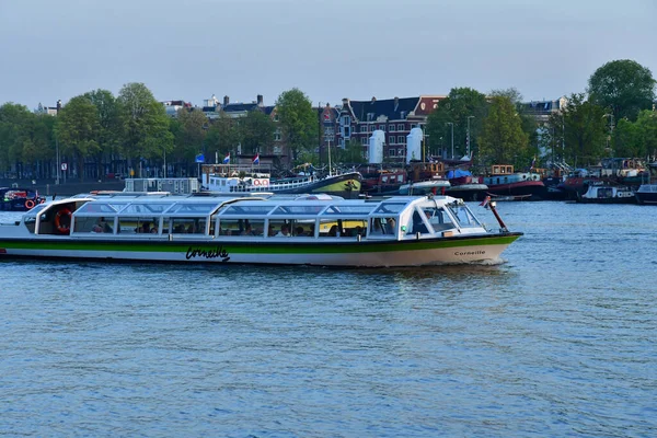 Άμστερνταμ Ολλανδία Μαΐου 2022 Τουριστικό Σκάφος Στην Περιοχή Του Κεντρικού — Φωτογραφία Αρχείου