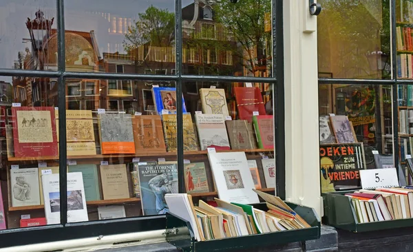 Amsterdam Netherlands May 2022 Old Book Shop Touristy City Centre — Stok fotoğraf