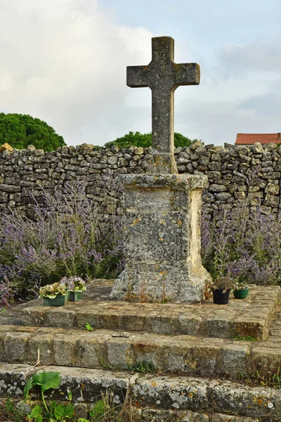Sainte Marie Francie Října 2022 Kříž Malebné Vesnici — Stock fotografie