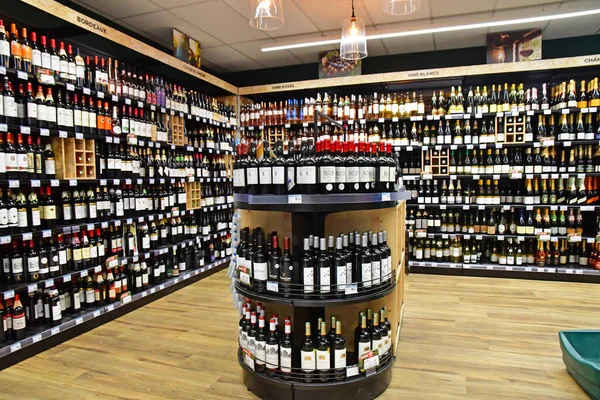 Sainte Marie France October 2022 Wine Supermarket — Stock Photo, Image