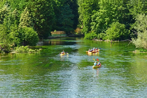 Acquigny France August 2022 Kayaking Iton River — Stock Photo, Image