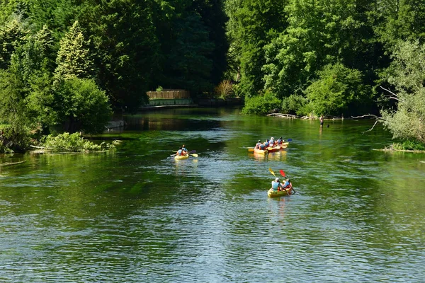 Acquigny France August 2022 Kayaking Iton River — Stock Photo, Image