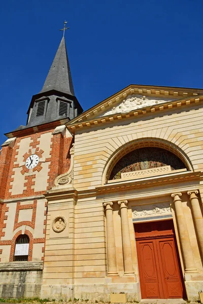 Акиньи Франция Августа 2022 Года Церковь Святой Сесилии Центре Деревни — стоковое фото