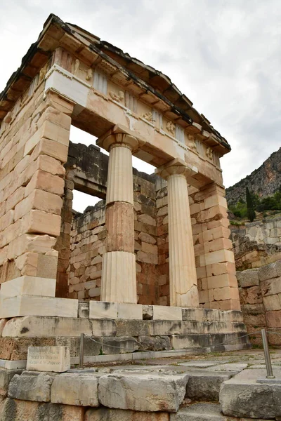 Delphi Greece August 2022 Athenian Treasury Archaeological Site — Stock Photo, Image