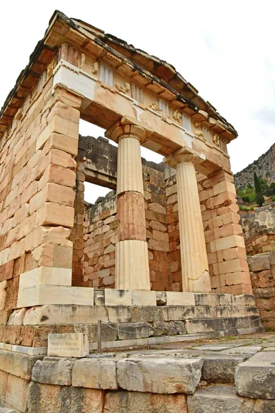 Delphi Greece August 2022 Athenian Treasury Archaeological Site — стокове фото