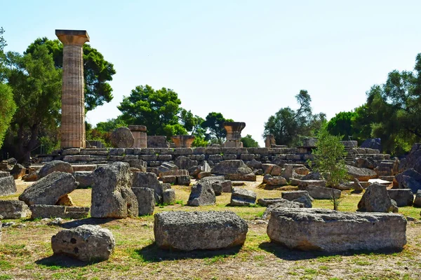 Ancient Olympia Greece August 2022 Archaeological Site — стокове фото