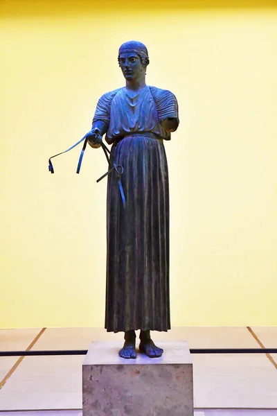 Delphi Greece August 2022 Charioteer Delphi Archaeological Museum — Photo