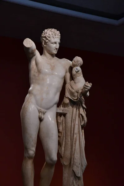 Ancient Olympia Greece August 2022 Hermes Praxiteles Museum Archaeological Site — Stock Fotó