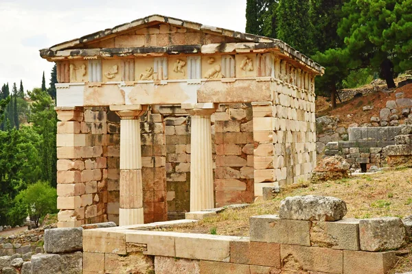 Delphi Greece August 2022 Athenian Treasury Archaeological Site — Foto de Stock