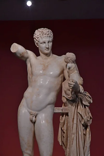 Ancient Olympia Greece August 2022 Hermes Praxiteles Museum Archaeological Site — Stock Photo, Image
