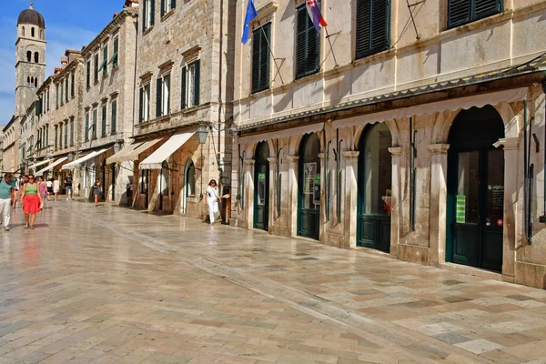 Dubrovnik Hırvatistan Ağustos 2022 Resmedilmeye Değer Eski Kentteki Stadun Caddesi — Stok fotoğraf