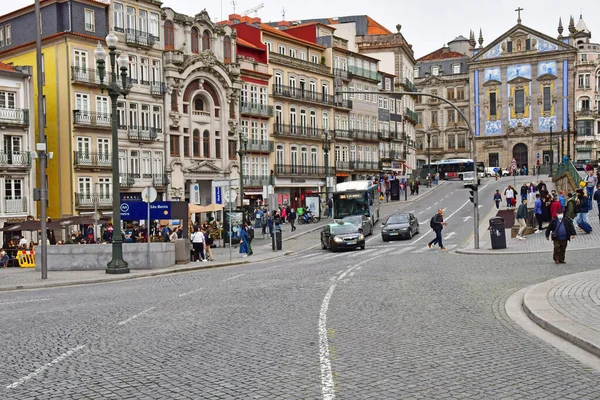 Porto Portugal July 2022 Historical Almeida Garret Square — Stok fotoğraf