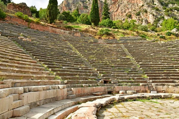 Delphi Greece August 2022 Theatre Archaeological Site — 图库照片