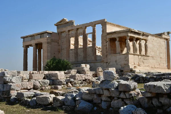 Athens Greece August 2022 Erechtheion Acropolis — стоковое фото