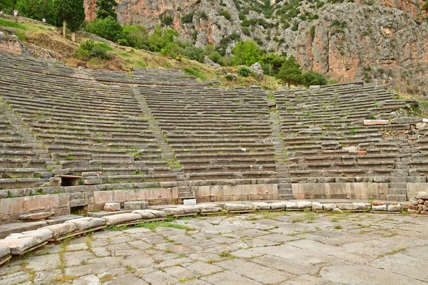 Delphi Greece August 2022 Theatre Archaeological Site — стоковое фото