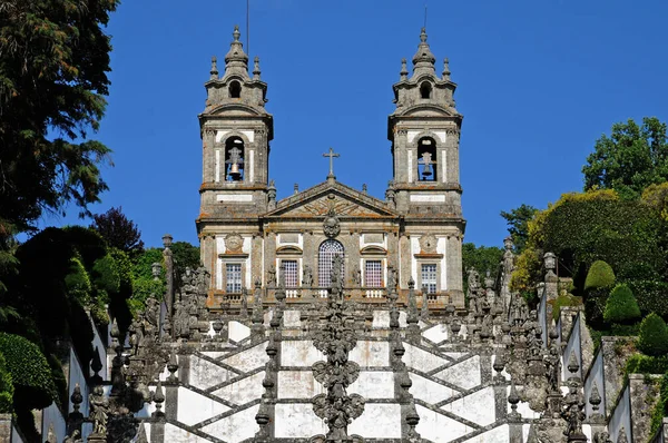 Брага Португалия Июля 2010 Года Живописное Святилище Бом Иисус — стоковое фото