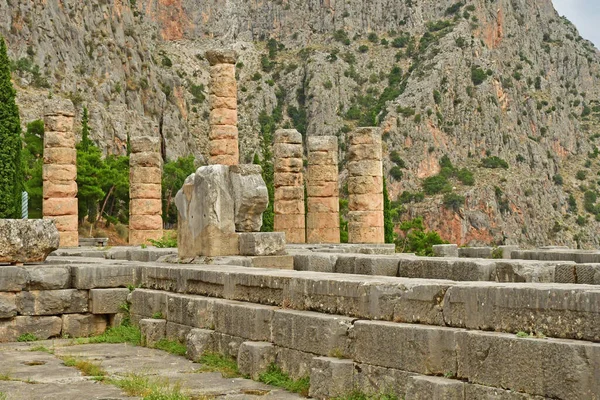 Delphi Greece August 2022 Appolo Temple Archaeological Site — стоковое фото