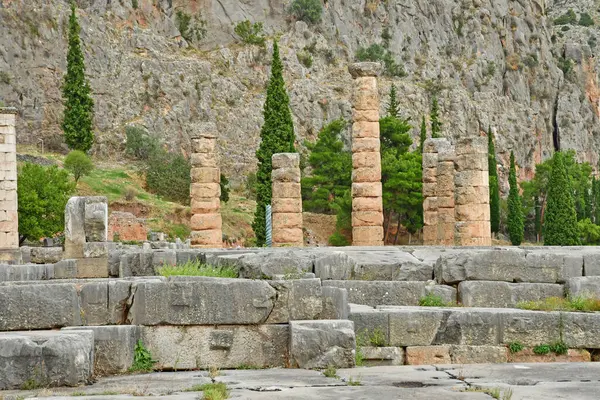 Delphi Greece August 2022 Appolo Temple Archaeological Site — Zdjęcie stockowe