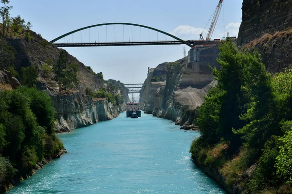 stock image Corinth; Greece - august 30 2022 : the picturesque Corinth canal