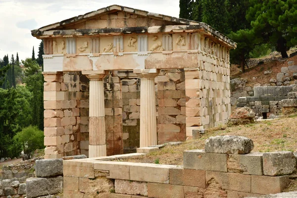 Delphi Greece August 2022 Athenian Treasury Archaeological Site — Φωτογραφία Αρχείου