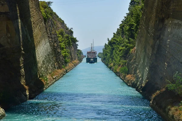 stock image Corinth; Greece - august 30 2022 : the picturesque Corinth canal