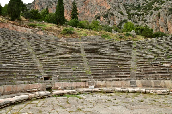 Delphi Greece August 2022 Theatre Archaeological Site — 图库照片