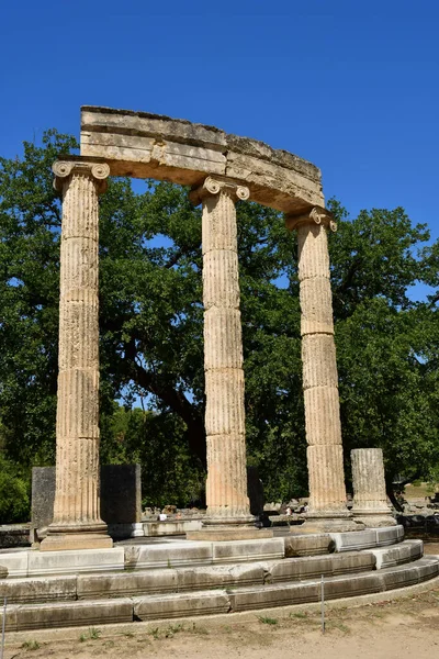 Ókori Olimpia Görögország Augusztus 2022 Fülöp Szigetek Régészeti Lelőhelyen — Stock Fotó