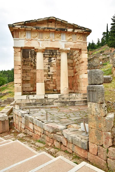 Delphi Greece August 2022 Athenian Treasury Archaeological Site — Fotografie, imagine de stoc