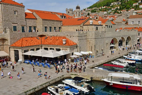 Dubrovnik Croazia Agosto 2022 Pittoresco Vecchio Porto — Foto Stock