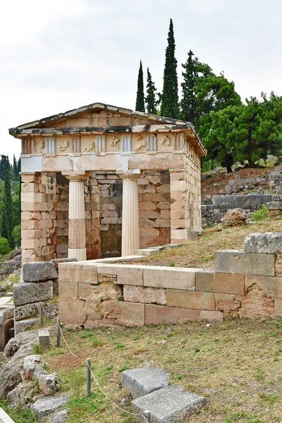 Delphi Greece August 2022 Athenian Treasury Archaeological Site — Stock Photo, Image