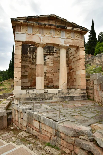 Delphi Greece August 2022 Athenian Treasury Archaeological Site — 스톡 사진