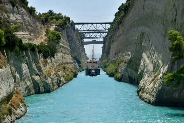 stock image Corinth; Greece - august 30 2022 : the picturesque Corinth canal