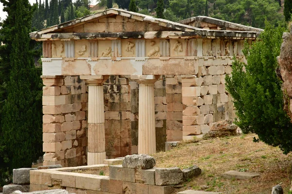 Delphi Greece August 2022 Athenian Treasury Archaeological Site —  Fotos de Stock