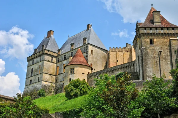 Biron Francja Sierpień 2016 Malowniczy Stary Zamek — Zdjęcie stockowe