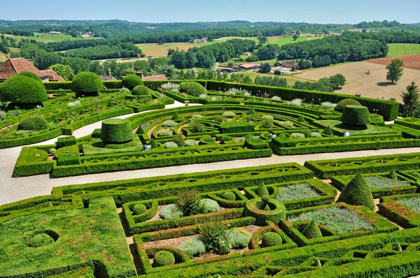 Hautefort Francie Srpen 2016 Malebná Zahrada Eyrignac — Stock fotografie
