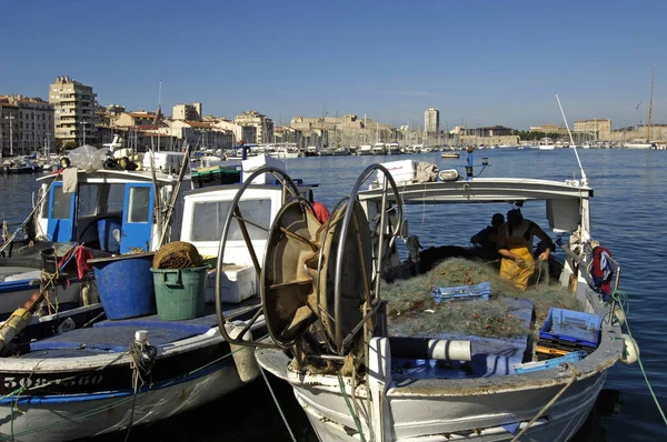Marseille Frankrike Augusti 2016 Den Pittoreska Hamnen Vieux — Stockfoto