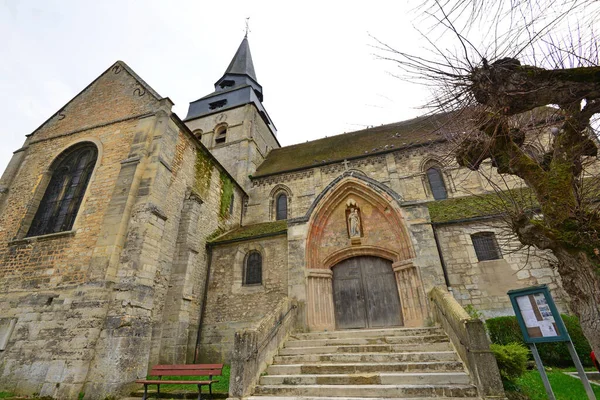 Saint Clair Sur Epte Francia Marzo 2023 Iglesia Notre Dame —  Fotos de Stock