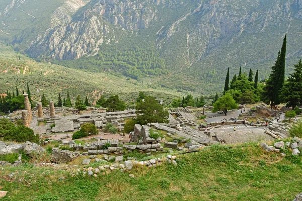 Delphi Greece August 2022 Appolo Temple Archaeological Site — Foto de Stock
